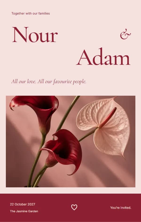 Amour invitation preview